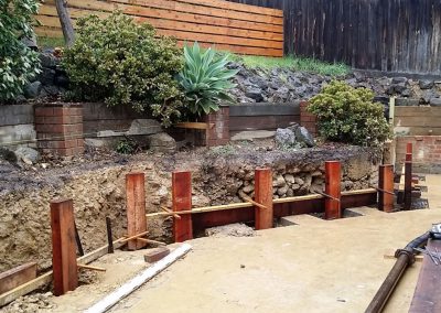 Outdoor Area Construction - Building the Retaining Wall